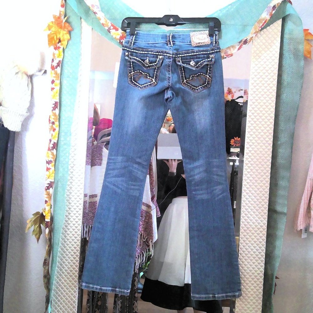Miss chic embroidered bootcut stretchy jeans size 1